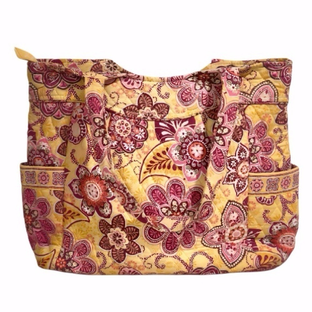 Vera Bradley Bali Gold Pattern Get Carried Away Travel Tote and Card Holder Set - Picture 2 of 16